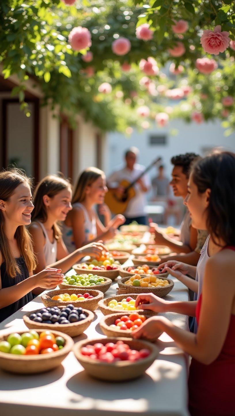 Φρέσκα φρούτα σε μπολ με γιαούρτι και μέλι